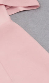 DEEP V SKINNY MIDI DRESS IN PINK styleofcb