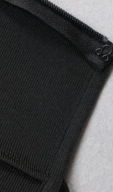 WAVY FRINGED SUSPENDER DRESS IN BLACK styleofcb