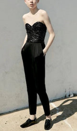 SEQUIN BRA TOP IN BLACK styleofcb