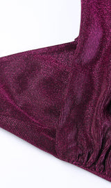 SHINY FISHTAIL MINI DRESS IN PURPLE styleofcb