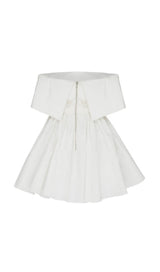 BANDEAU FLUFFY DRESS IN WHITE styleofcb