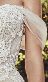 OFF SHOULDER LACE SHORT WEDDING DRESS IN APRICOT styleofcb