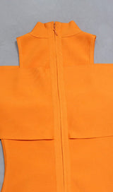 OFF-THE-SHOULDER TIGHT DRESS IN ORANGE styleofcb