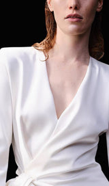 IRREGULAR LONG SLEEVE DRESS IN WHITE styleofcb