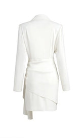 SUIT WRAP DRESS MINI DRESS IN WHITE styleofcb