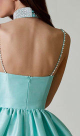 DIAMOND SUSPENDER DRESS IN MINT GREEN styleofcb