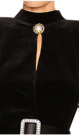 SQUARE SHOULDER MINI DRESS IN BLACK styleofcb