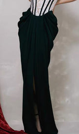 BANDEAU LACE STITCHED DRESS IN BLACK styleofcb