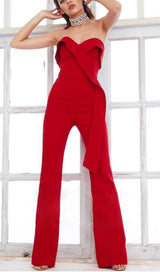 BANDEAU JUMPSUIT IN RED styleofcb