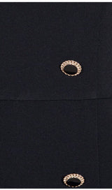 DOUBLE-BREASTED SUSPENDER DRESS IN BLACK styleofcb