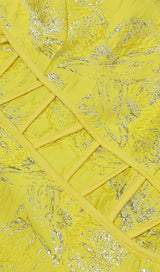 JACQUARD ONE SHOULDER MINI DRESS IN YELLOW Dresses styleofcb