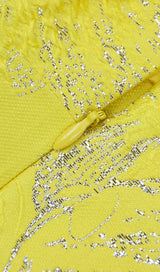 JACQUARD ONE SHOULDER MINI DRESS IN YELLOW Dresses styleofcb