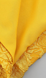 JACQUARD STRAPLESS MIDI DRESS IN YELLOW Dresses styleofcb