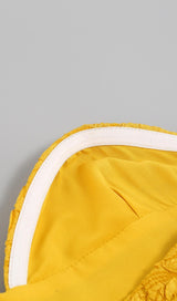 JACQUARD STRAPLESS MIDI DRESS IN YELLOW Dresses styleofcb