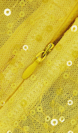 JACQUARD STRAPLESS MIDI DRESS IN YELLOW Dresses styleofcb