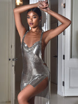 SERENITY SILVER COPPER MESH DRESS Dresses styleofcb