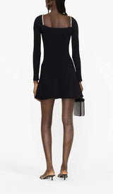 KNIT DIAMANTE MINI DRESS IN BLACK DRESS STYLE OF CB