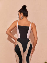 DENIM CORSET BODYSUIT IN PINK Tops styleofcb