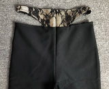 LACE CUTOUT FLARE TWO PIECE SET IN BLACK DRESS STYLE OF CB