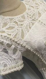 LACE HOLLOW OUT MIDI DRESS IN WHITE DRESS STYLE OF CB