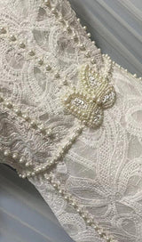 LACE HOLLOW OUT MIDI DRESS IN WHITE DRESS STYLE OF CB