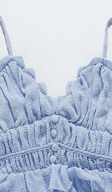 LACE-UP BACKLESS MIDI DRESS IN BLUE DRESS STYLE OF CB