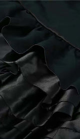 LAYERED BOW-EMBELLISHED MAXI DRESS IN BLACK DRESS styleofcb