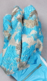 LEATHER STRAPLESS TWO PIECE SET IN BLUE Dresses styleofcb