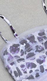 LEOPARD OUT MESH MIDI DRESS IN LAVENDER DRESS STYLE OF CB