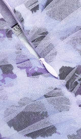 LEOPARD OUT MESH MIDI DRESS IN LAVENDER DRESS STYLE OF CB