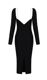 LONG SLEEVE BANDAGE MIDI DRESS IN BLACK Dresses styleofcb