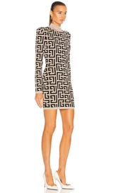 LONG SLEEVE HIGH COLLAR DRESS styleofcb