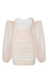 LONG SLEEVE MINI DRESS IN PINK Dresses styleofcb