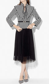 LONG-SLEEVE STAND COLLAR JACKET DRESS DRESS sis label