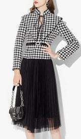 LONG-SLEEVE STAND COLLAR JACKET DRESS DRESS sis label