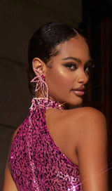 CRYSTAL FLOWER EARRINGS IN PINK Earrings styleofcb