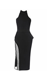 MESH SHOUDER OFF MIDI DRESS IN BLACK Dresses styleofcb