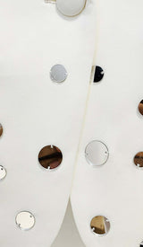 MIRROR SEQUIN DETAIL JACKET IN WHITE DRESS STYLE OF CB