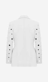 MIRROR SEQUIN DETAIL JACKET IN WHITE DRESS STYLE OF CB