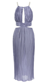 MOCK-NECK SLEEVELESS BELTED MIDI DRESS DRESS STYLE OF CB