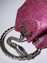 CRYSTAL EMBELLISHED BUCKET BAG IN HOT PINK Bags styleofcb