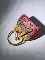 CRYSTAL EMBELLISHED BUCKET BAG IN OMBRE Bags styleofcb