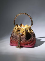 CRYSTAL EMBELLISHED BUCKET BAG IN OMBRE Bags styleofcb