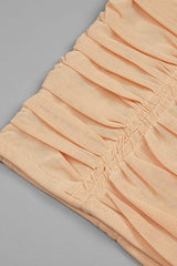 NUDE STRAPPY SEQUINS EMBELLISHED MESH MIDI DRESS Dresses Oh CICI