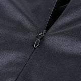 HIGH SLIT SUSPENDER DRESS IN BLACK styleofcb