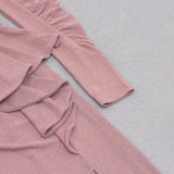 HIGH SLIT AND RUFFLES BACKLESS DRESS IN PINK styleofcb