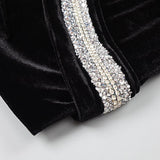 RHINESTONE SERPENTA DEEP-V VELVET MINI DRESS Sequins Dress styleofcb