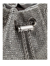 CRYSTAL EMBELLISHED BUCKET BAG IN SILVER Bags styleofcb