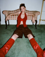 HALTERNECK FLOWER TOP IN RED Tops styleofcb