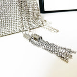 CRYSTAL EMBELLISHED BUCKET BAG IN SILVER Bags styleofcb